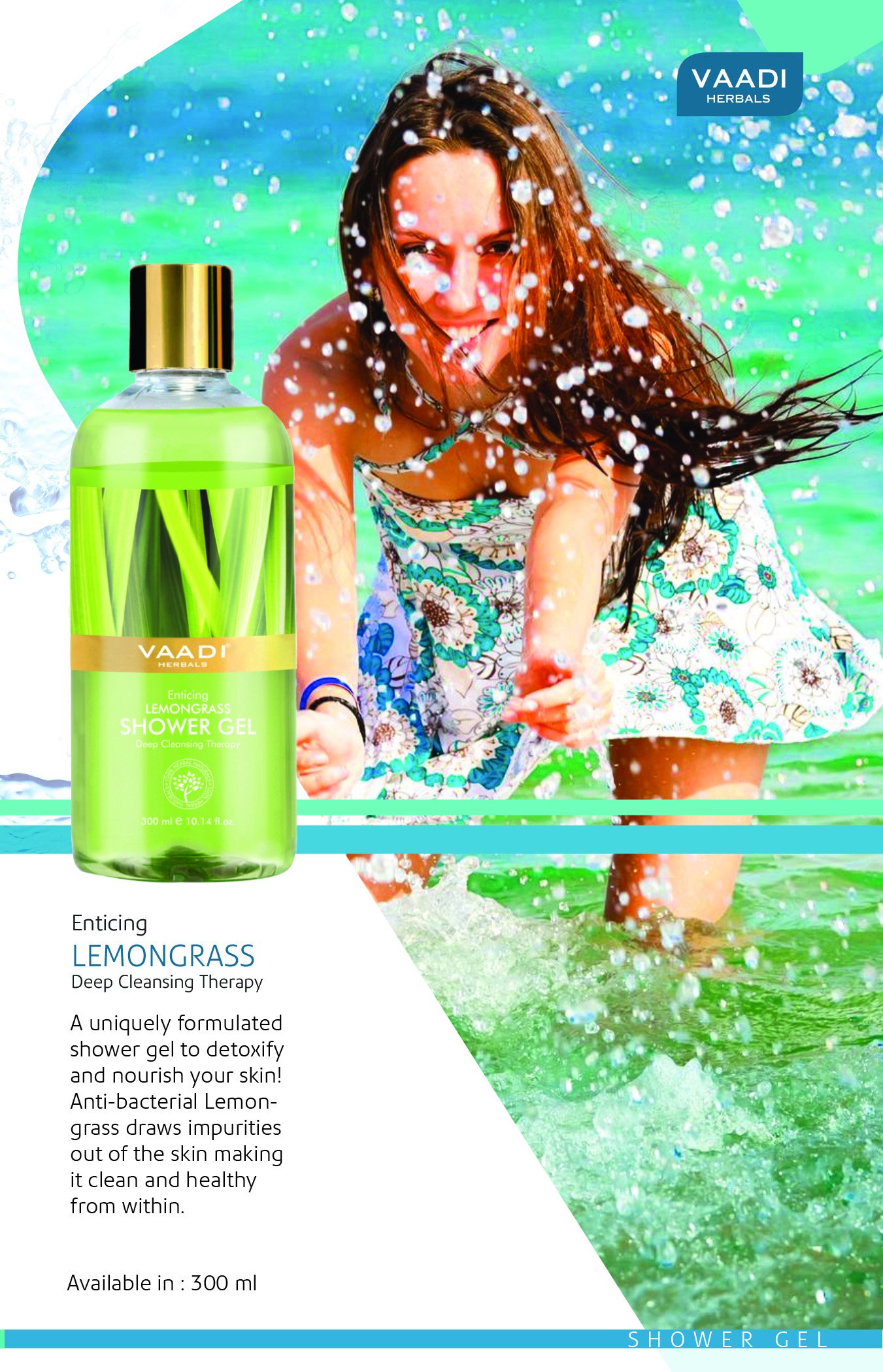 Vaadi Herbals Shower Gel, Enticing Lemongrass, 300ml – view 4