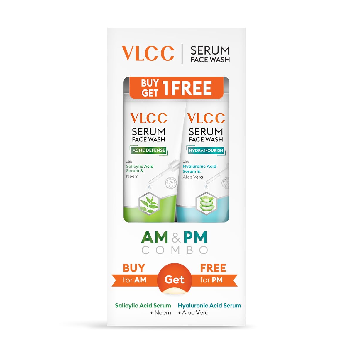 VLCC serum facewash duo with salicylic neem and hyaluronic aloe