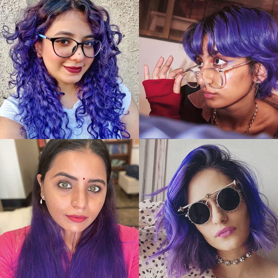 Paradyes Semi-permanent Crinkle Violet DIY Conditioner Based Hair Colour 120 gm and Lighten Up! Bleach Pack 30 Vol. for all Hair Types – view 2