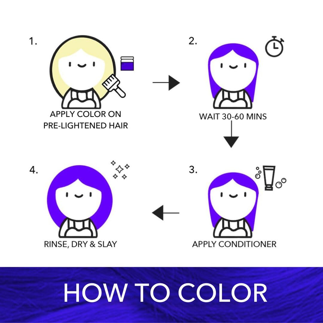 Paradyes Semi-permanent Crinkle Violet DIY Conditioner Based Hair Colour 120 gm and Lighten Up! Bleach Pack 30 Vol. for all Hair Types – view 5