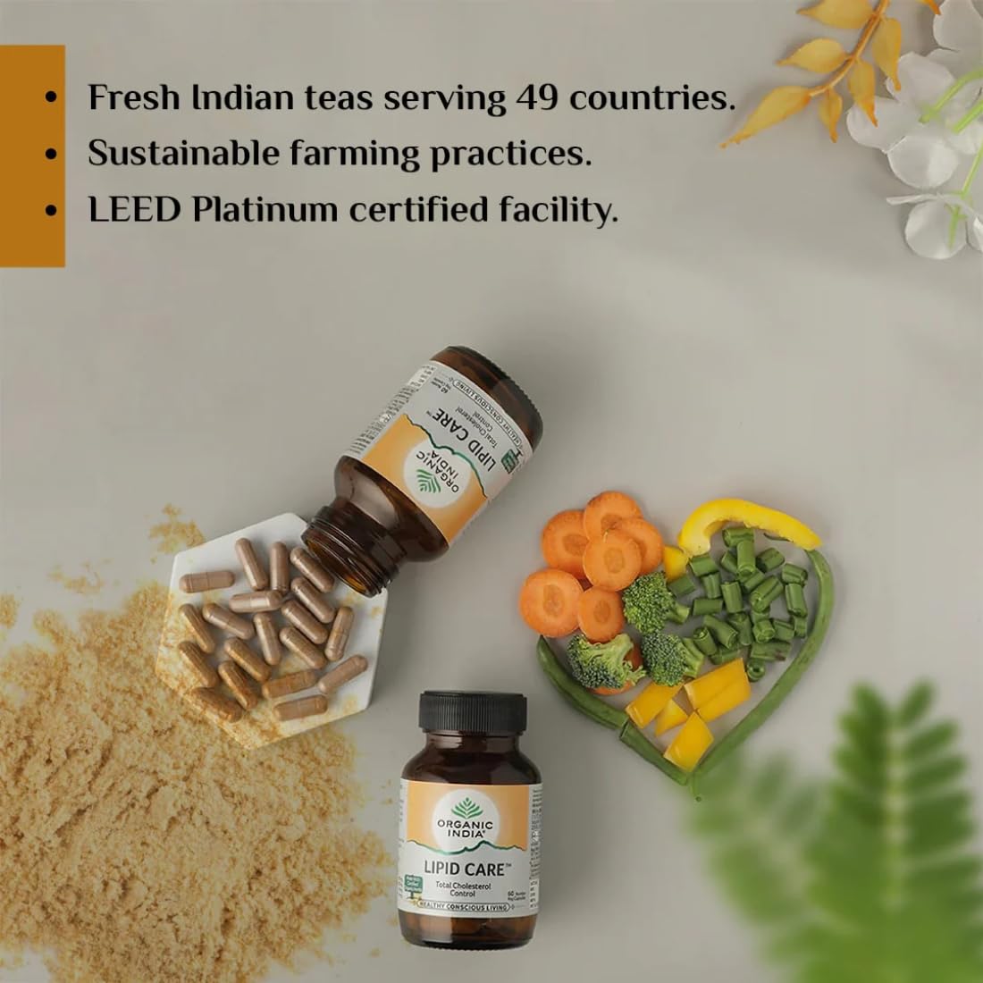 A TATA Product - Organic India Lipid Care - 60 Veg Capsules (Pack of 2) , Helps In Normal Cholesterol Levels & Lipid Levels, Lower Heart Rate & Blood Pressure, Naturally Rich In Antioxidants, GMP & NPOP Certified – view 7