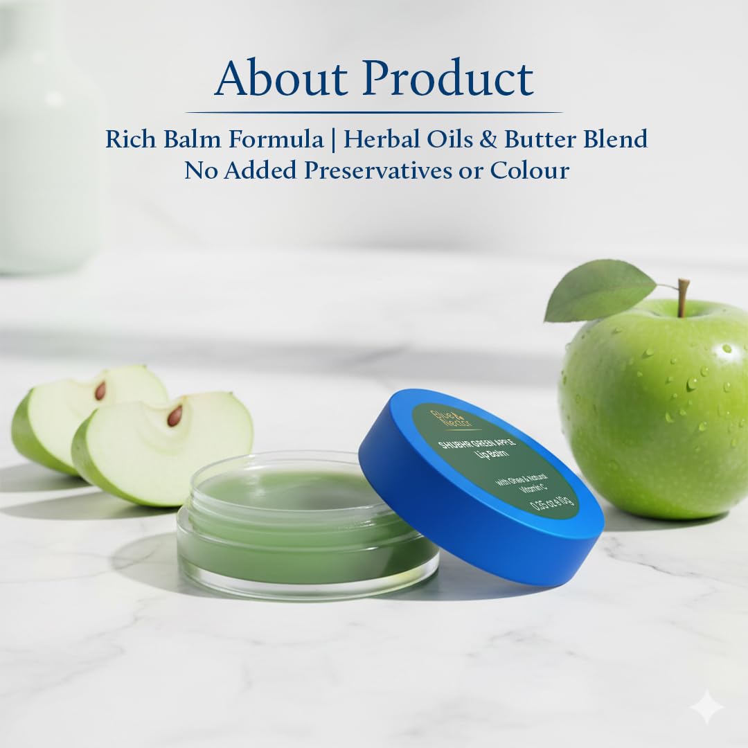 Blue Nectar Shubhr Green Apple Lip Balm & Gloss With Ghee & Natural Vitamin C for Dry Chapped Lips with intense moisturization – view 6