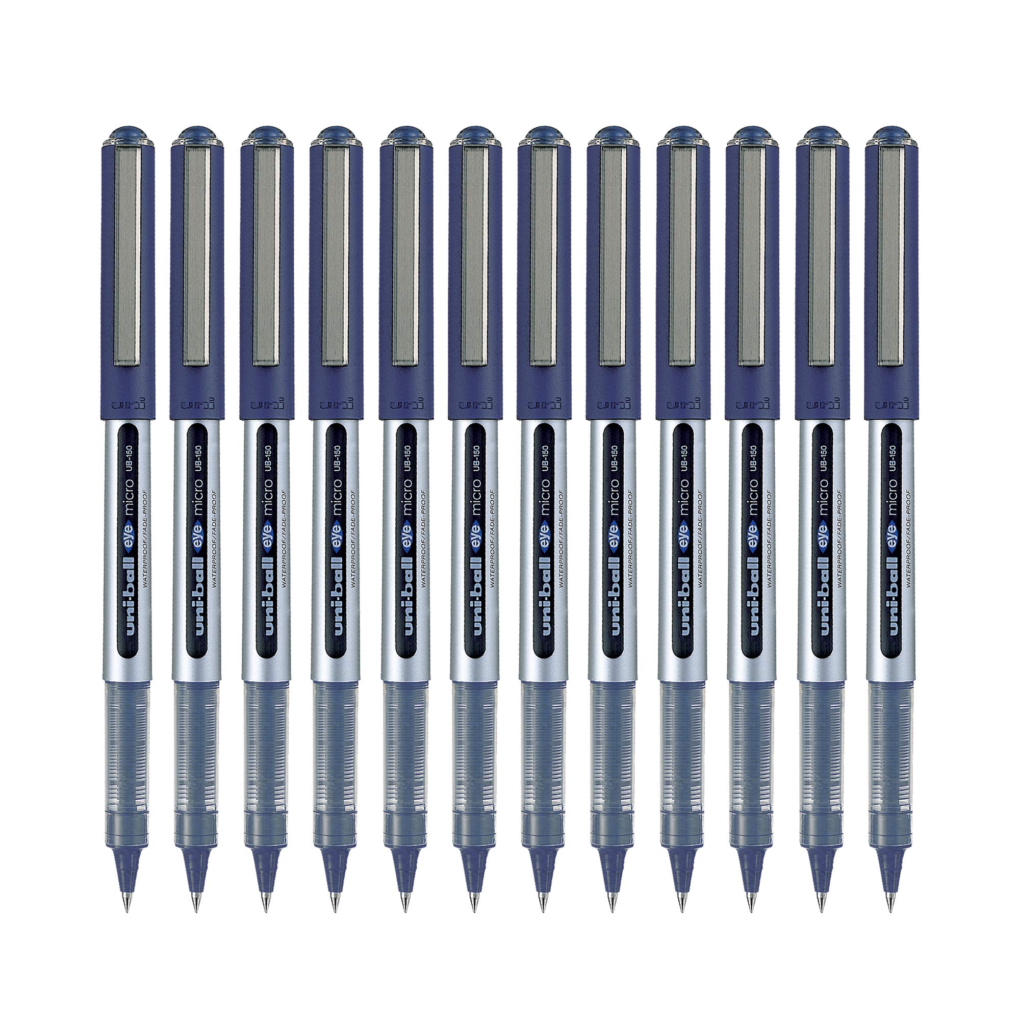 Pack of 12 uni-ball Eye UB150 blue roller ball pens