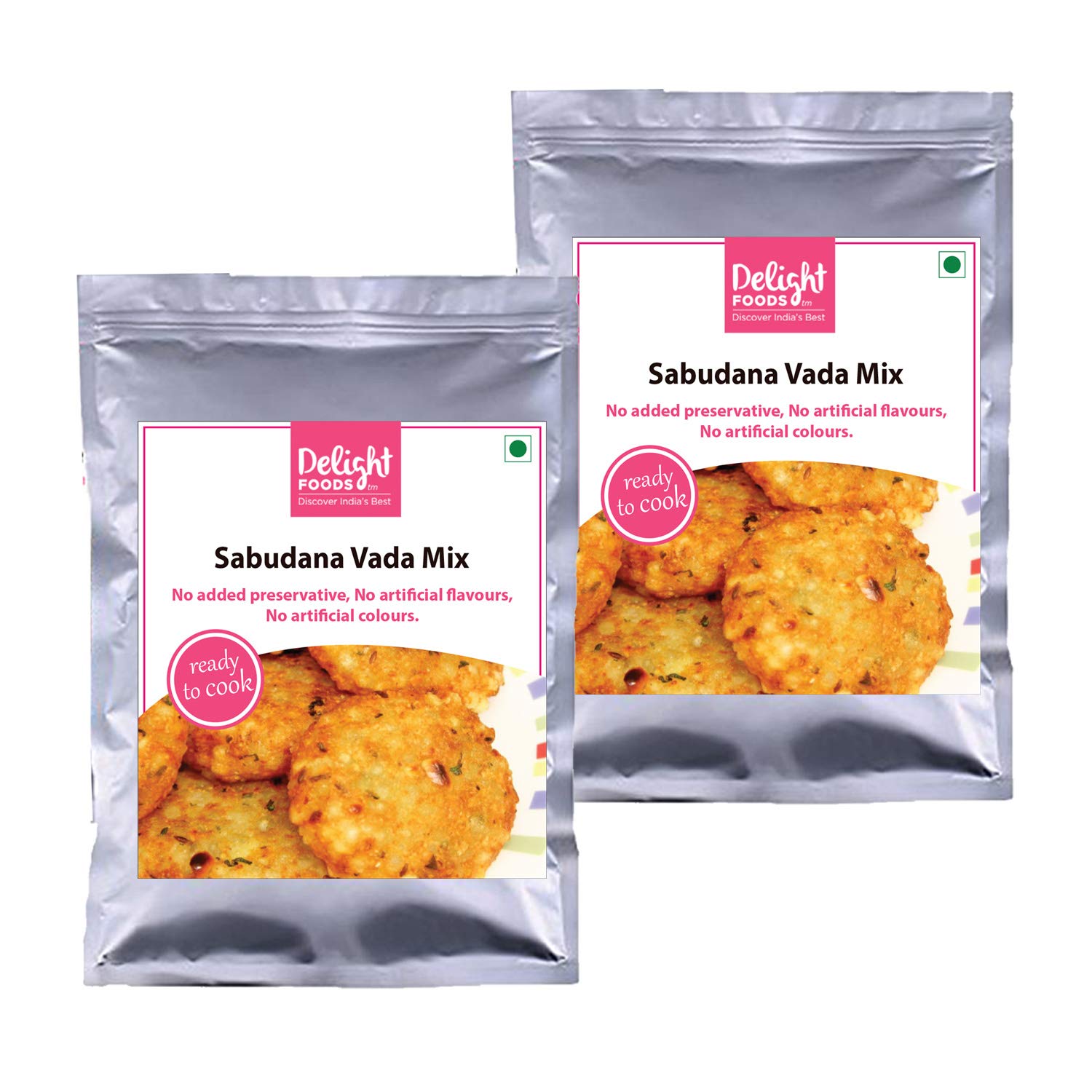 Two-pack Delight Foods Maharashtra Sabudana Vada mix for quick cooking