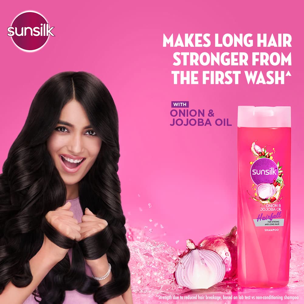 Sunsilk Hairfall Shampoo with Onion & Jojoba Oil, that works best to nourish your long hair, and makes it grow stronger from the first wash, 370ml – view 3