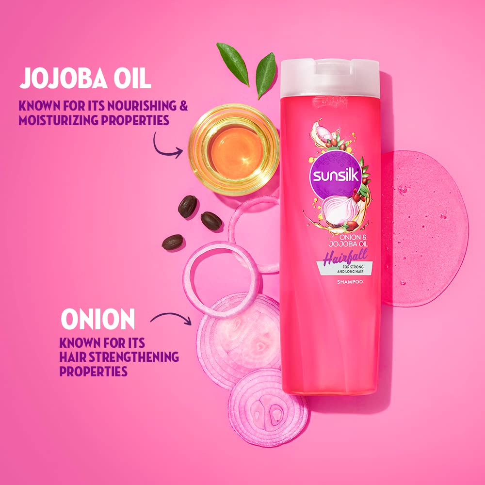 Sunsilk Hairfall Shampoo with Onion & Jojoba Oil, that works best to nourish your long hair, and makes it grow stronger from the first wash, 370ml – view 4