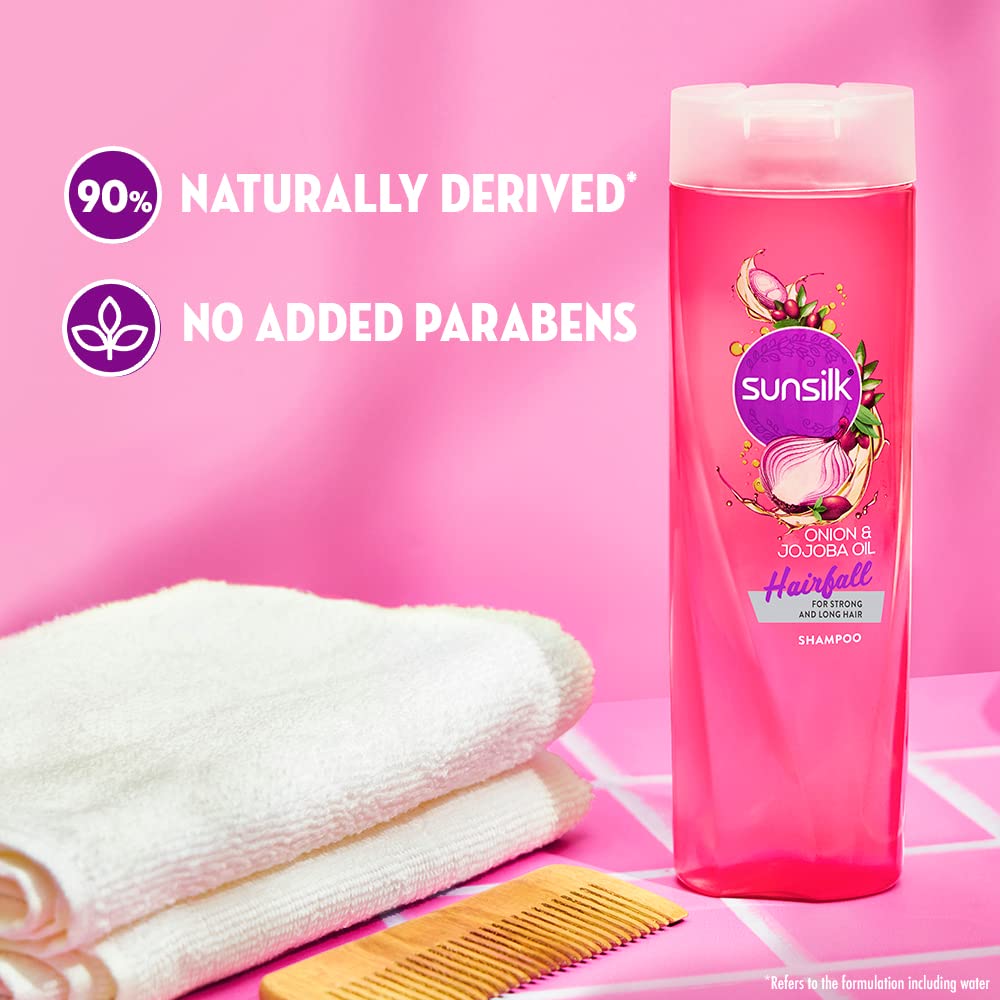 Sunsilk Hairfall Shampoo with Onion & Jojoba Oil, that works best to nourish your long hair, and makes it grow stronger from the first wash, 370ml – view 6