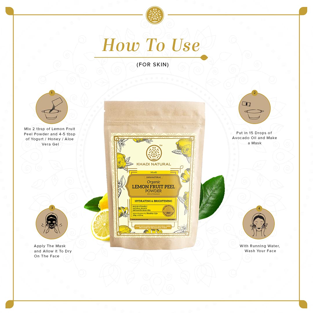 KHADI NATURAL Lemon Fruit Peel Organic Powder – view 5