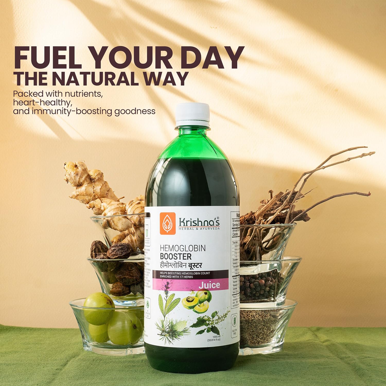 KRISHNA'S HERBAL & AYURVEDA Hemoglobin Booster Juice-1000 Ml – view 8