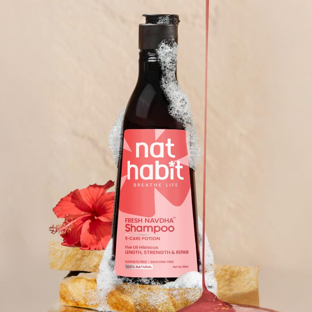 Nat Habit Hibiscus Navdha Shampoo for Hair Growth, Fermented Soy Gentle Cleanser for Long Thick Hair – view 9