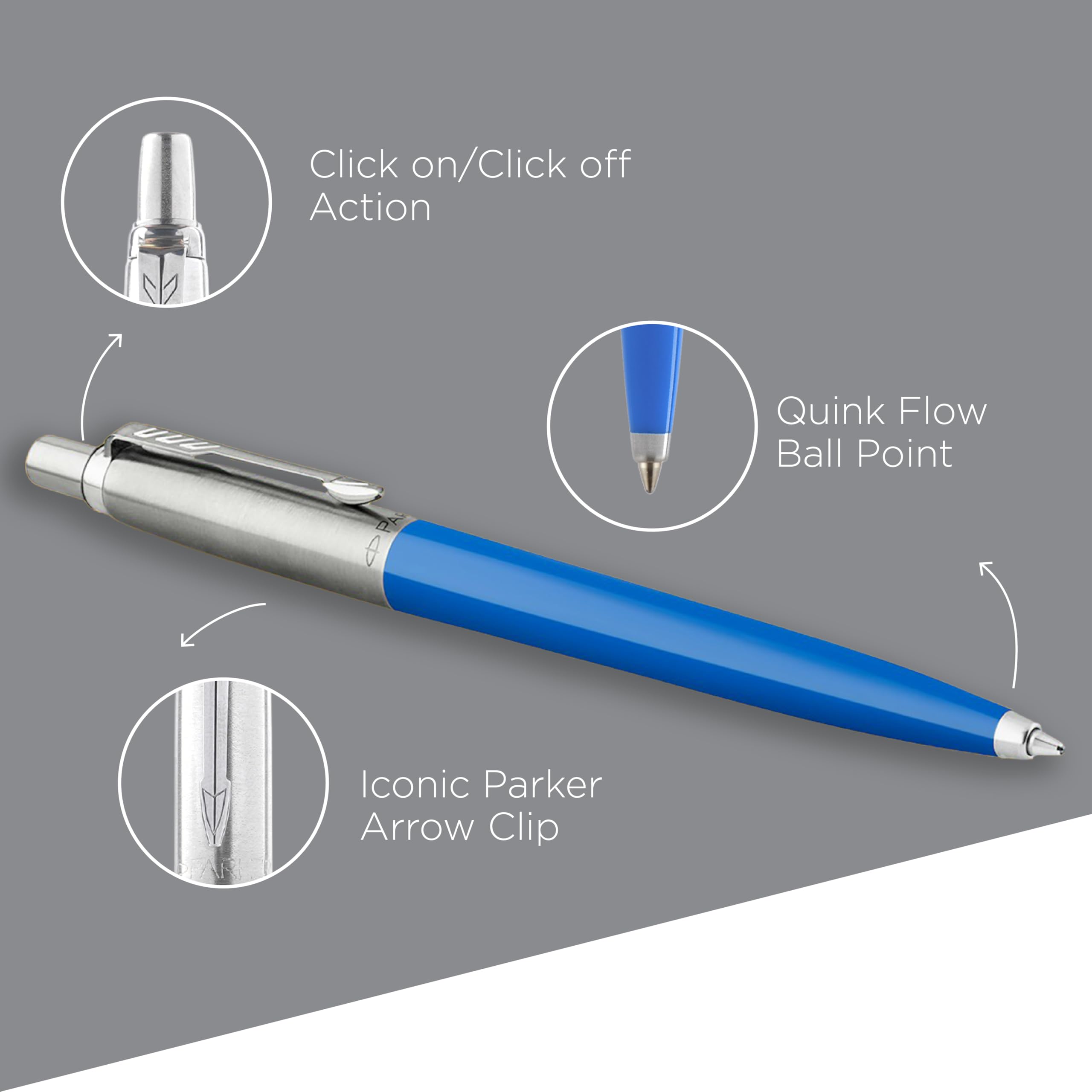 Parker Jotter Standard Chrome Trim Ball Pen and Notebook, Blue Body, Blue Ink, Fine Point - Ideal Gift Set for Professionals and Students – view 2