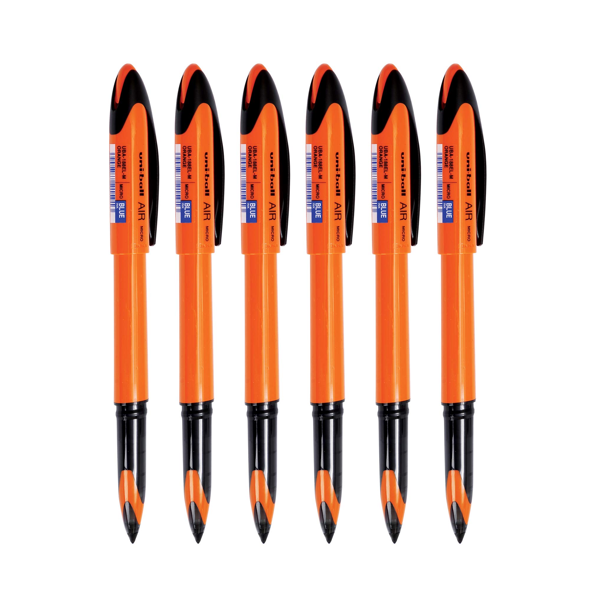 uni-ball Air roller ball pens with blue body and ink