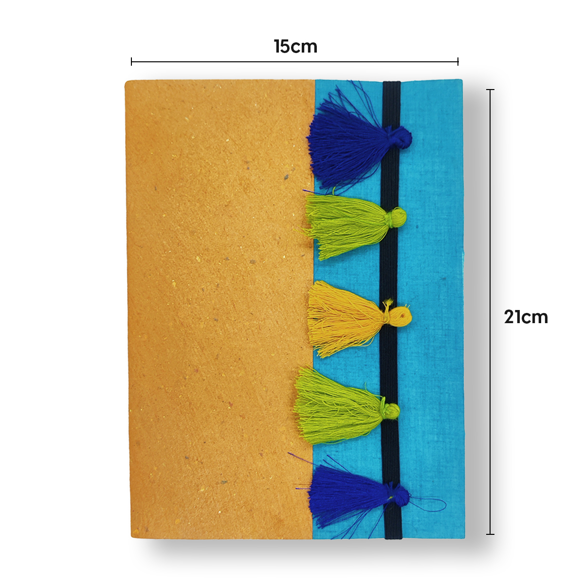 NeuOrigin Handmade Paper Eco-Friendly Notebooks - Vibrant Colors, Tassel and Bookmark Included - Handcrafted in India – view 5