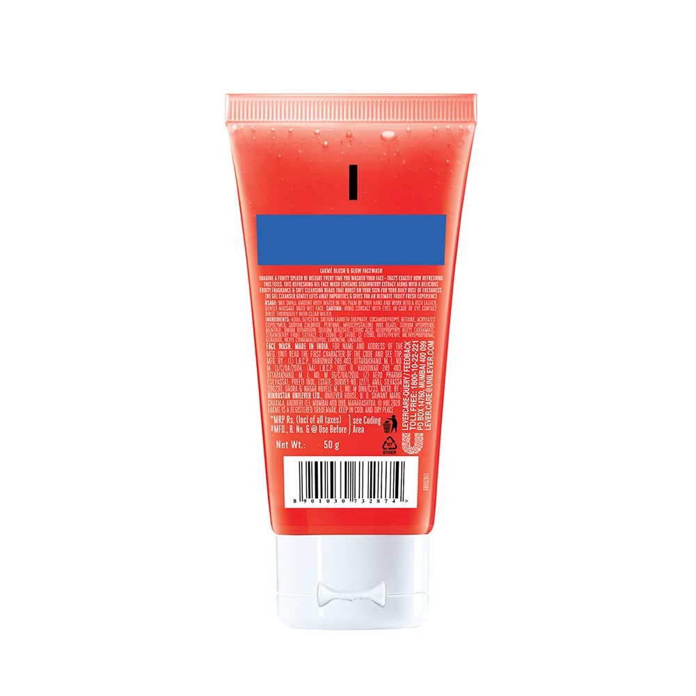 LAKMÉ Blush & Glow Strawberry Freshness Gel Face Wash with Strawberry Extracts, 50 g – view 2