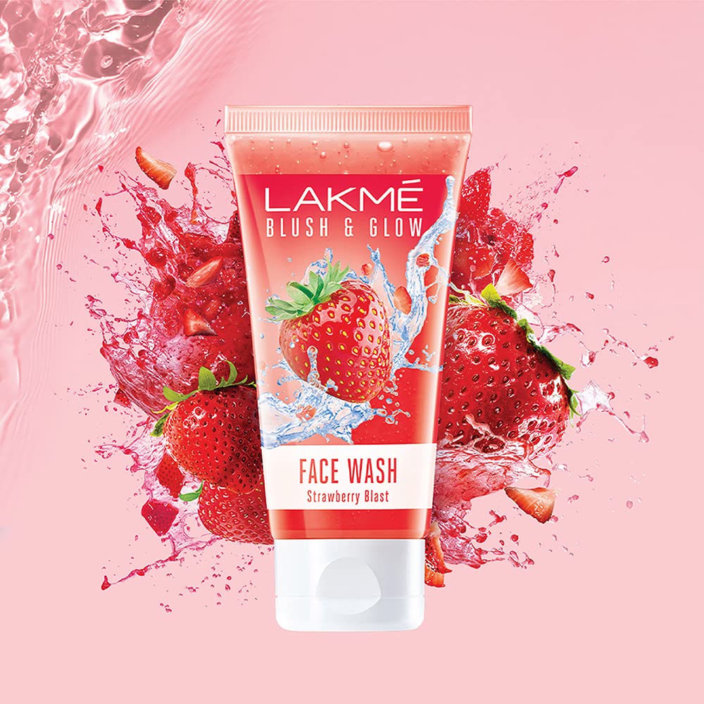 LAKMÉ Blush & Glow Strawberry Freshness Gel Face Wash with Strawberry Extracts, 50 g – view 3