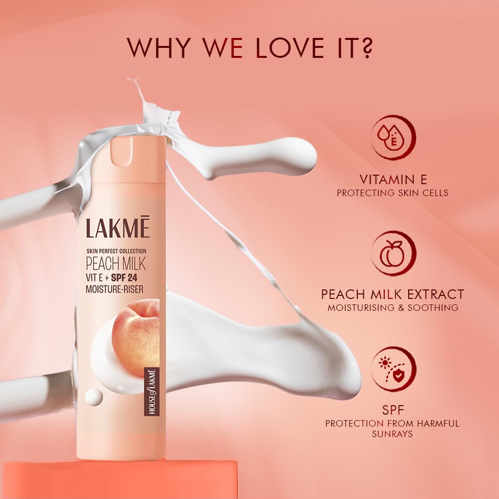 Lakme Peach Milk Moisturizer SPF 24 Sunscreen Lotion,Locks Moisture For 12 Hrs,Sun Protection,120 ml – view 5