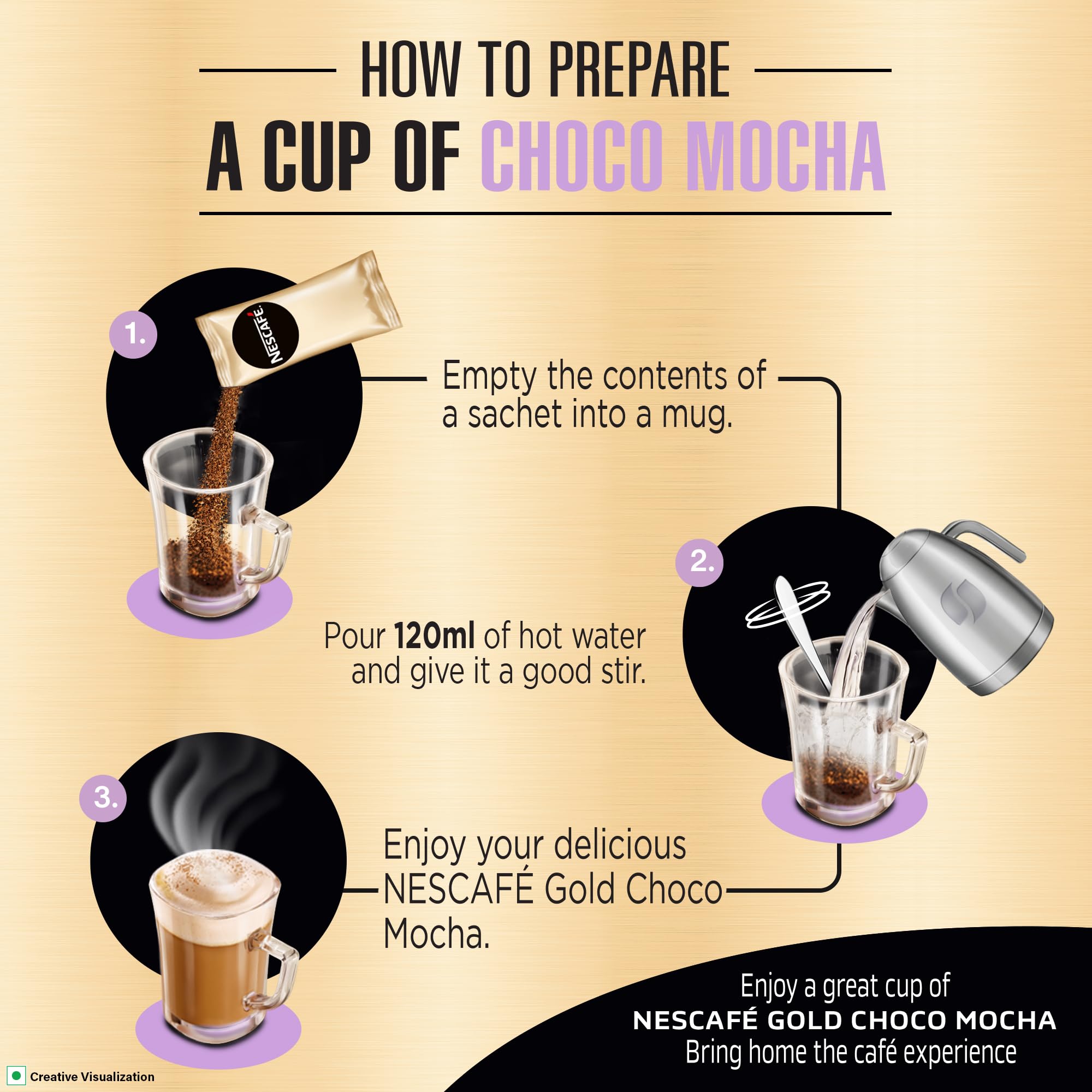 NESCAFE Gold Choco Mocha Instant Coffee Premix, 125g (5 Sachets, 25g each) – view 7