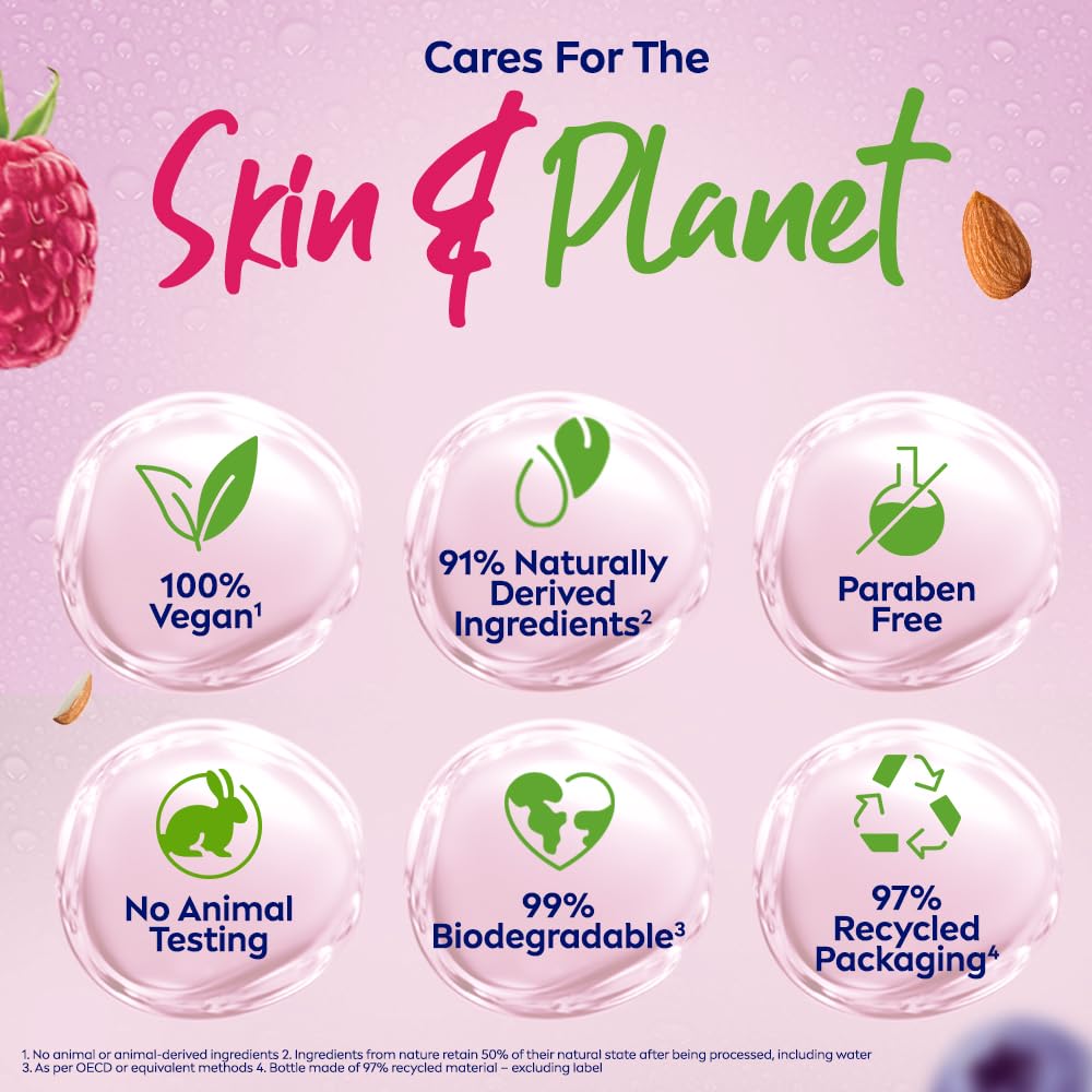 Nivea Fresh Blends Raspberry with Natural Fruit Extracts, Vegan Body wash, Fruity Shower Gel for Women with Blueberry and Almond Milk, 300ml – view 5