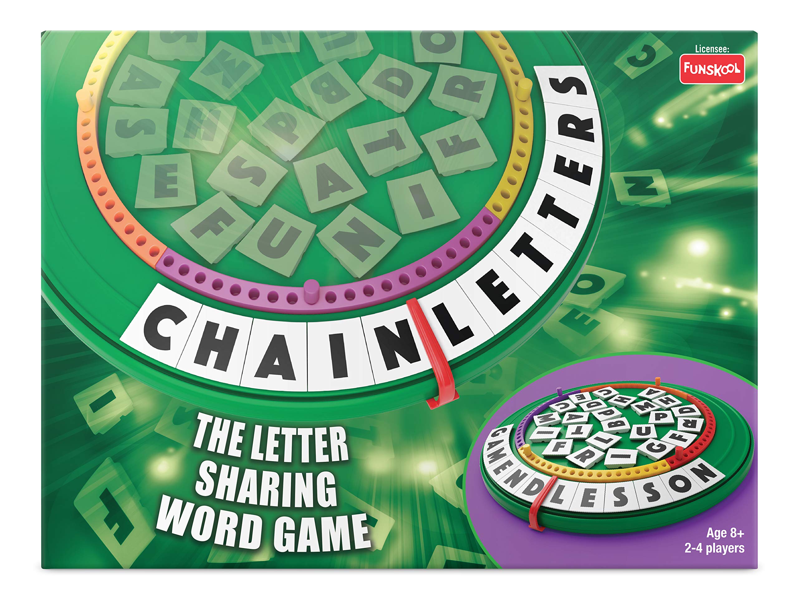 Funskool Games - Chain Letters, Educational game, The letter sharing word game, Kids, adults & family game, 2 - 4 players, 8 & above