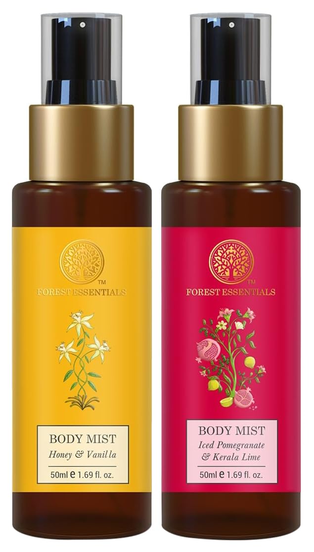Two Forest Essentials 50 ml travel body mists in a combo pack