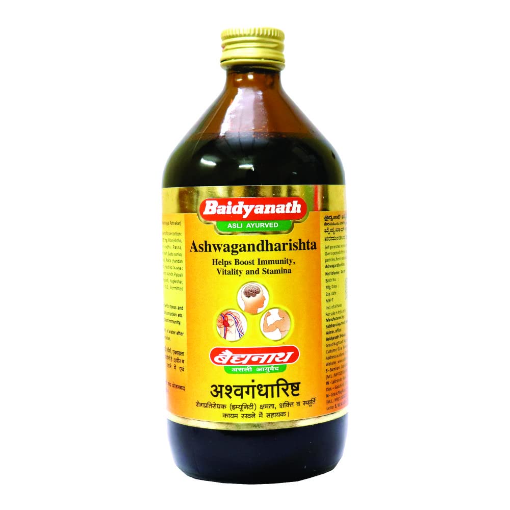 Baidyanath Ashwagandharishta Ayurvedic tonic bottle in 680 ml pack