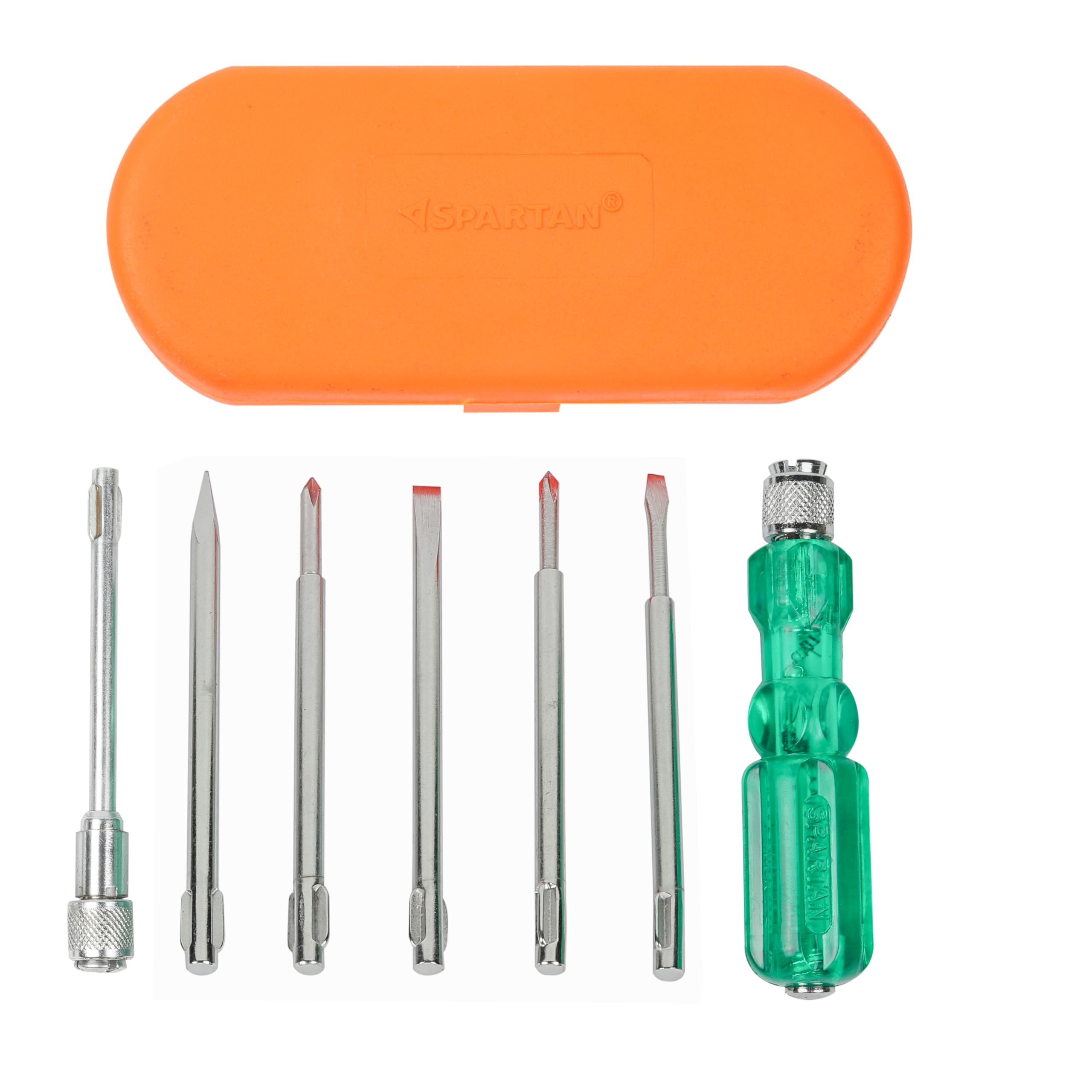 Spartan BS-02-Pro 6-in-1 Pc Screw Driver Kit With Neon Bulb Screwdriver Kit/Screwdriver Set, 2 Flat Blades, 2 Phillips Head, 1 Round Poker Bar, Extension Rod – view 4