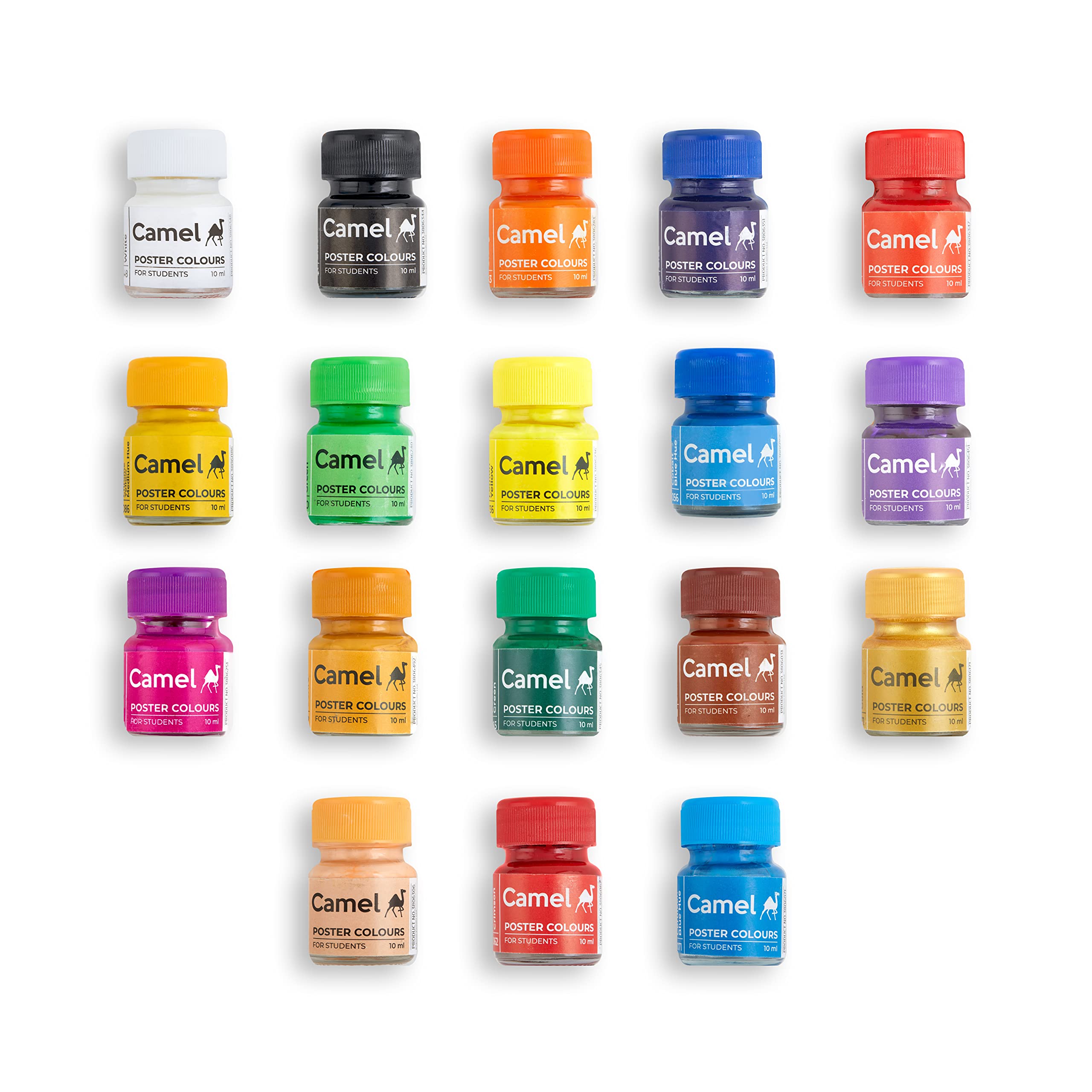 Camel Kokuyo Multicolor Pack Of 18 Shade Bottles 10Ml Each, 1 Palette, 1 Brush – view 3