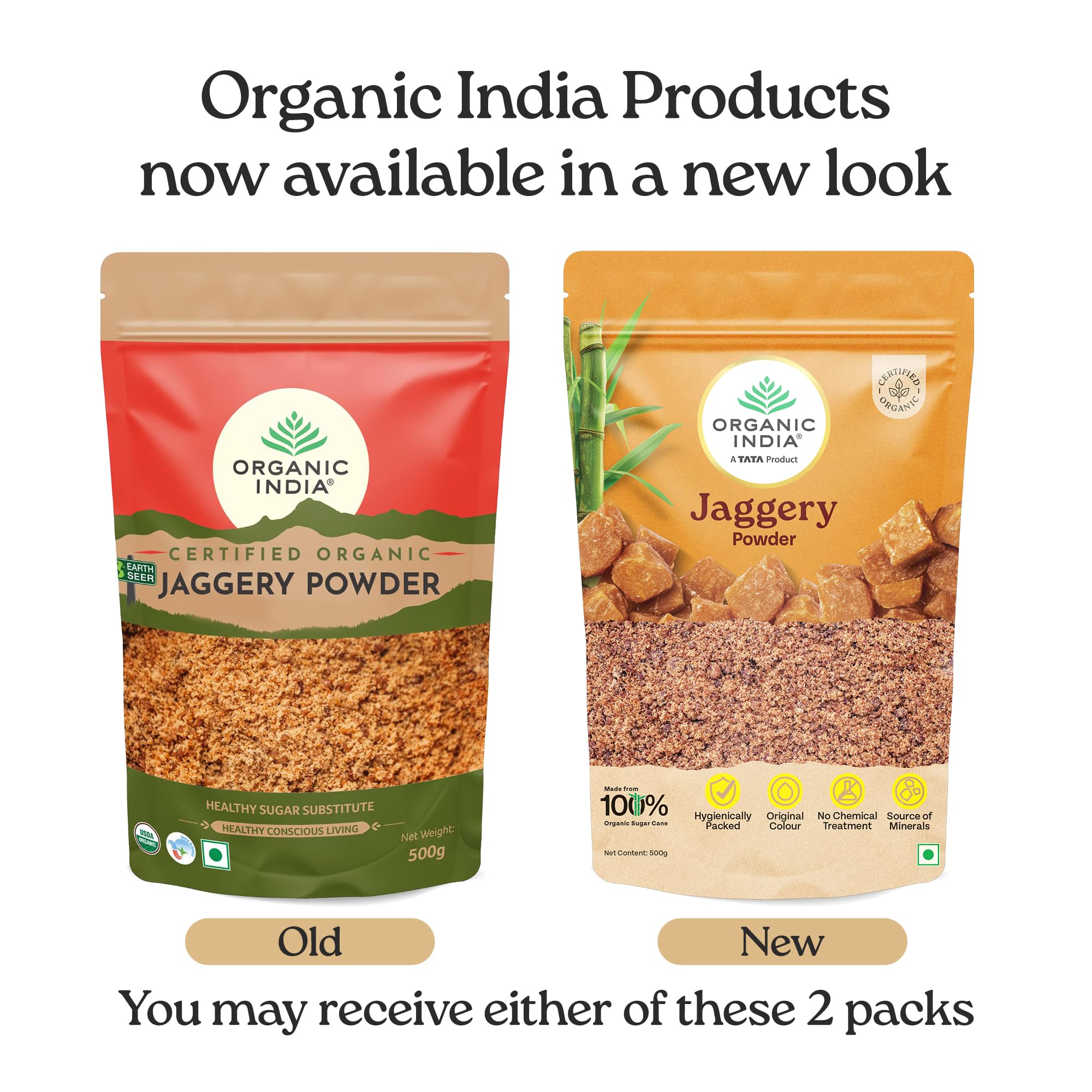 ORGANIC INDIA Jaggery Powder - 500G, Pure & Natural, No Chemical Additives, Rich In Vitamins & Minerals, A Healthy Sugar Substitute – view 2