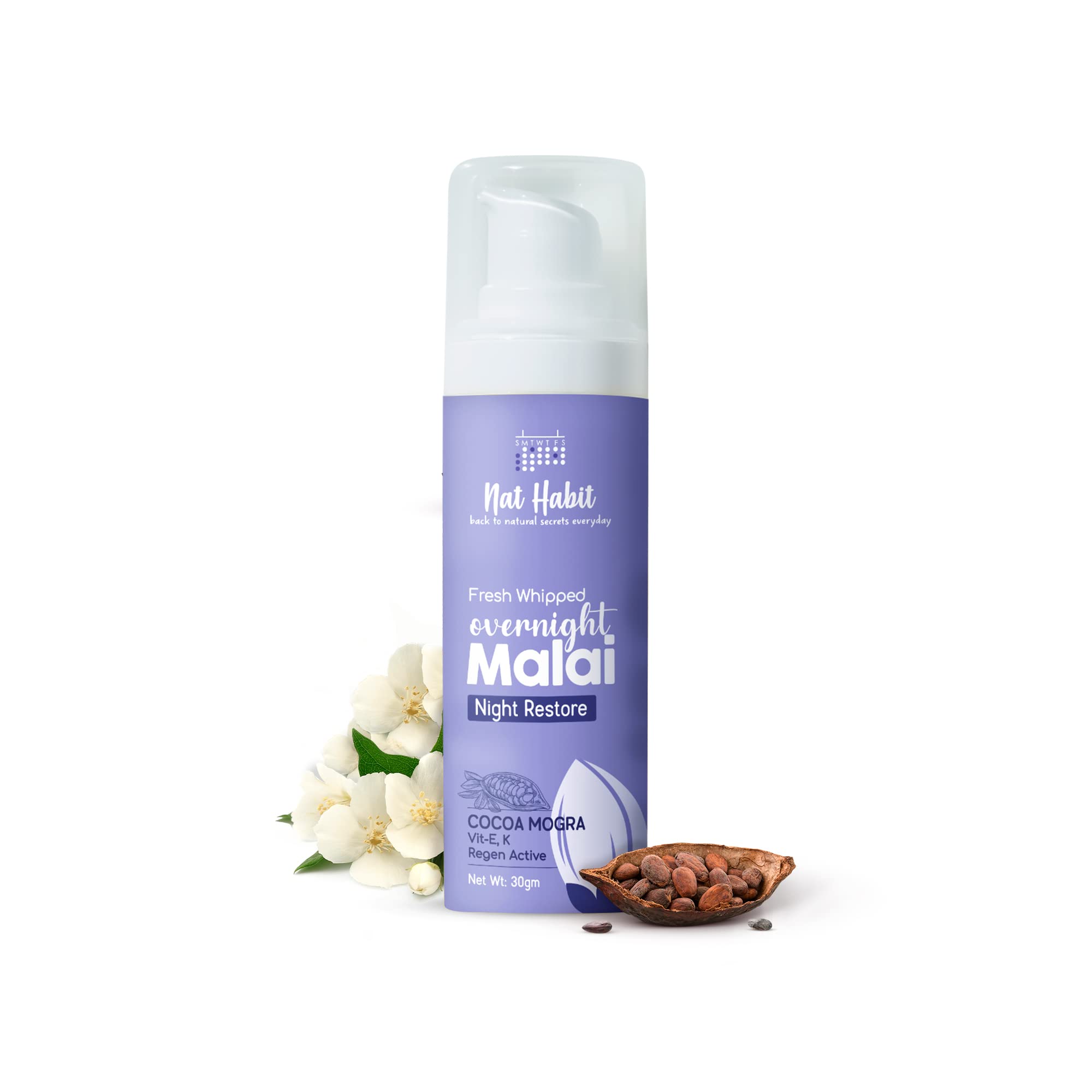 Nat Habit night face malai cream 30 g travel size pack