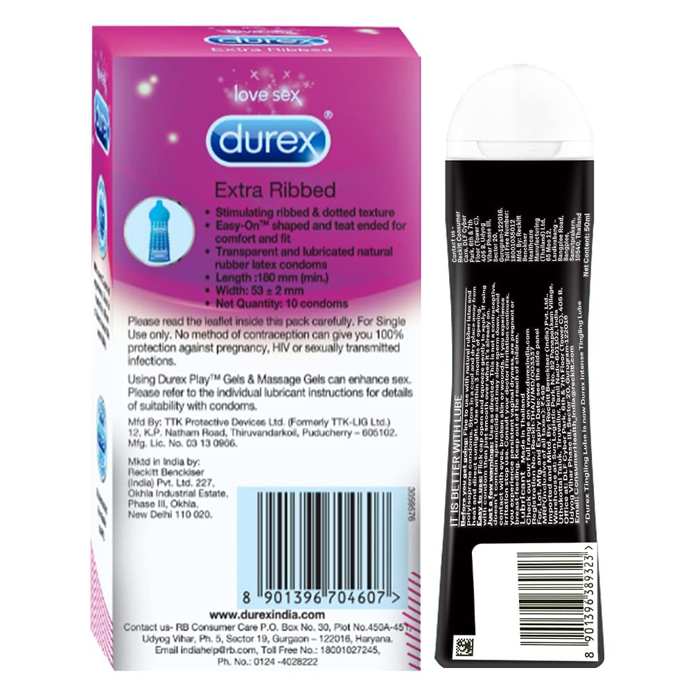 Pleasure Packs (Durex Intense Tingling Lube 50ml, Extra Ribbed 10s) – view 7