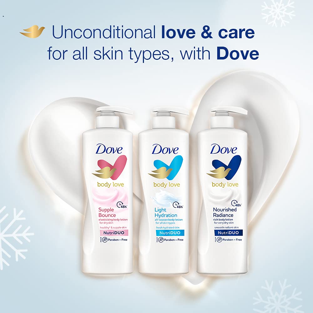 Dove Body Love, Nourished Radiance Body Lotion, 400 ml, for Soft Radiant Skin, 48hrs Long-Lasting Moisturization, Plant Based, Paraben-Free – view 7