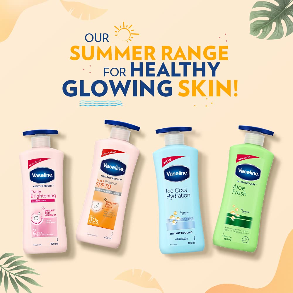 Vaseline Healthy Bright, Sun + Pollution Protection Daily Moisturizer, 400ml, for Glowing Skin, 2-in-1 Body Lotion with SPF 30, Fast Absorbing and Non-sticky, for Dry Skin, for Men & Women – view 7