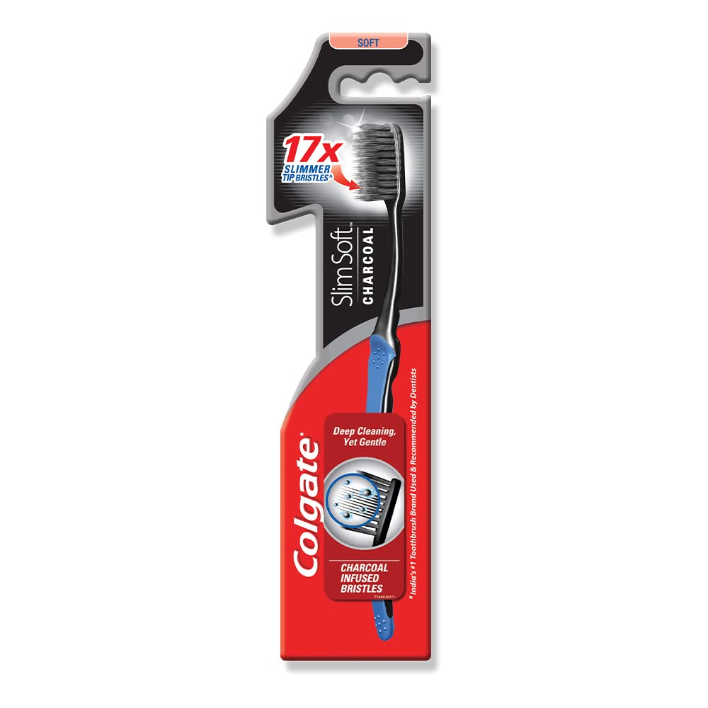 Colgate Visible White O2, Teeth Whitening Toothpaste, Peppermint Sparkle, 50g & Colgate Toothbrush - Slim Soft Charcoal Soft Bristles - 1 Piece – view 5