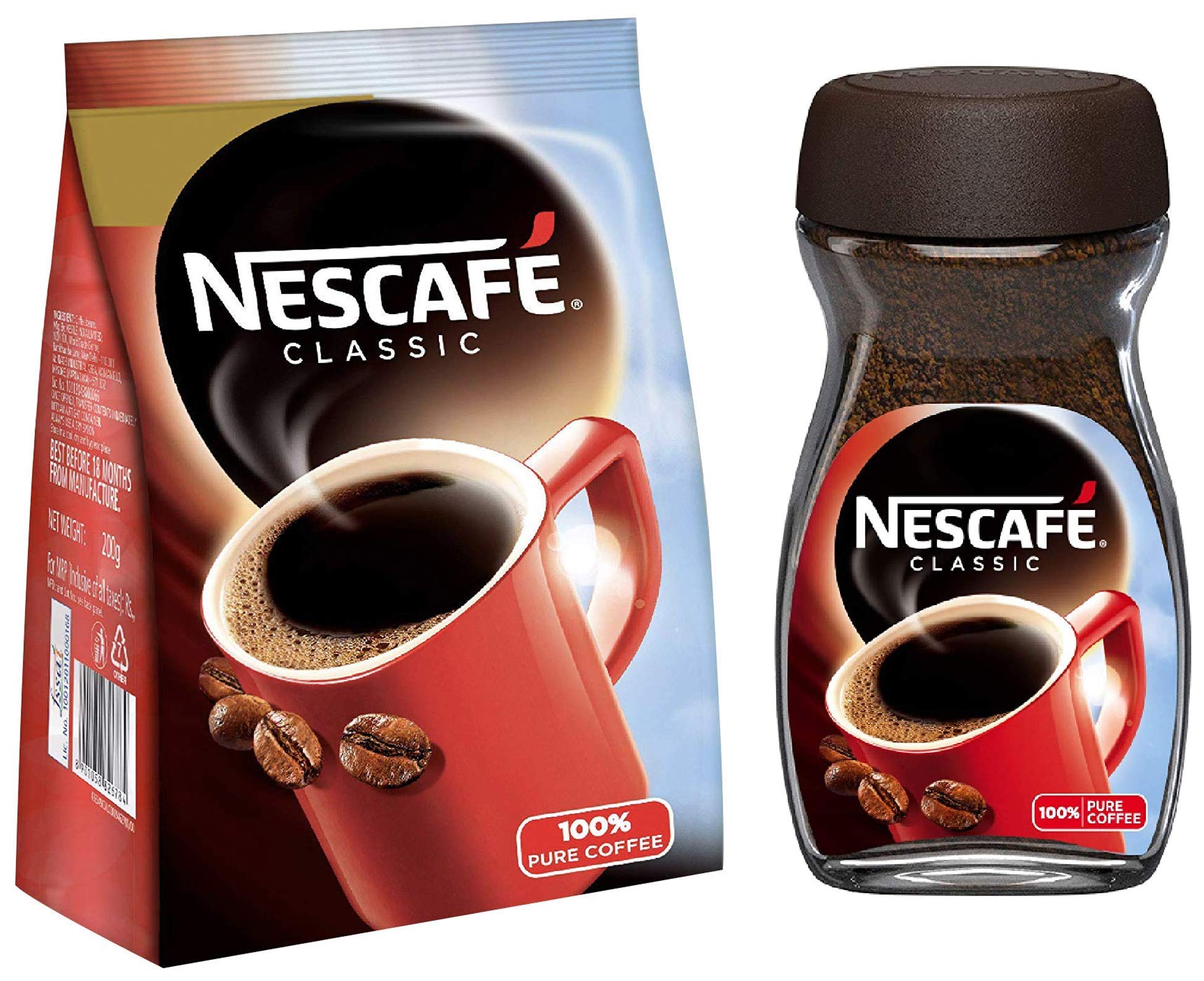 Nescafe Classic instant coffee powder jar front pack shot
