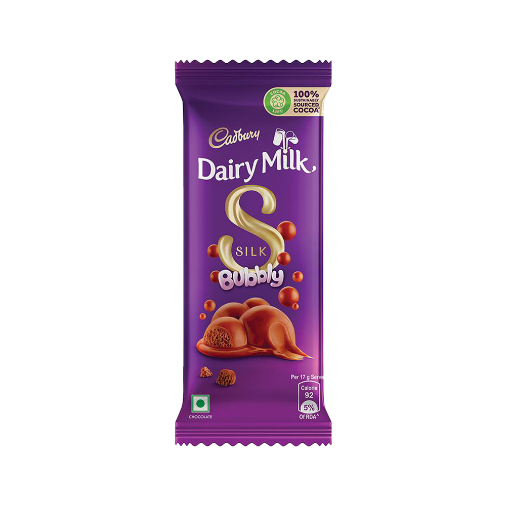 Cadbury Silk Bubbly 120 g chocolate pouch front view