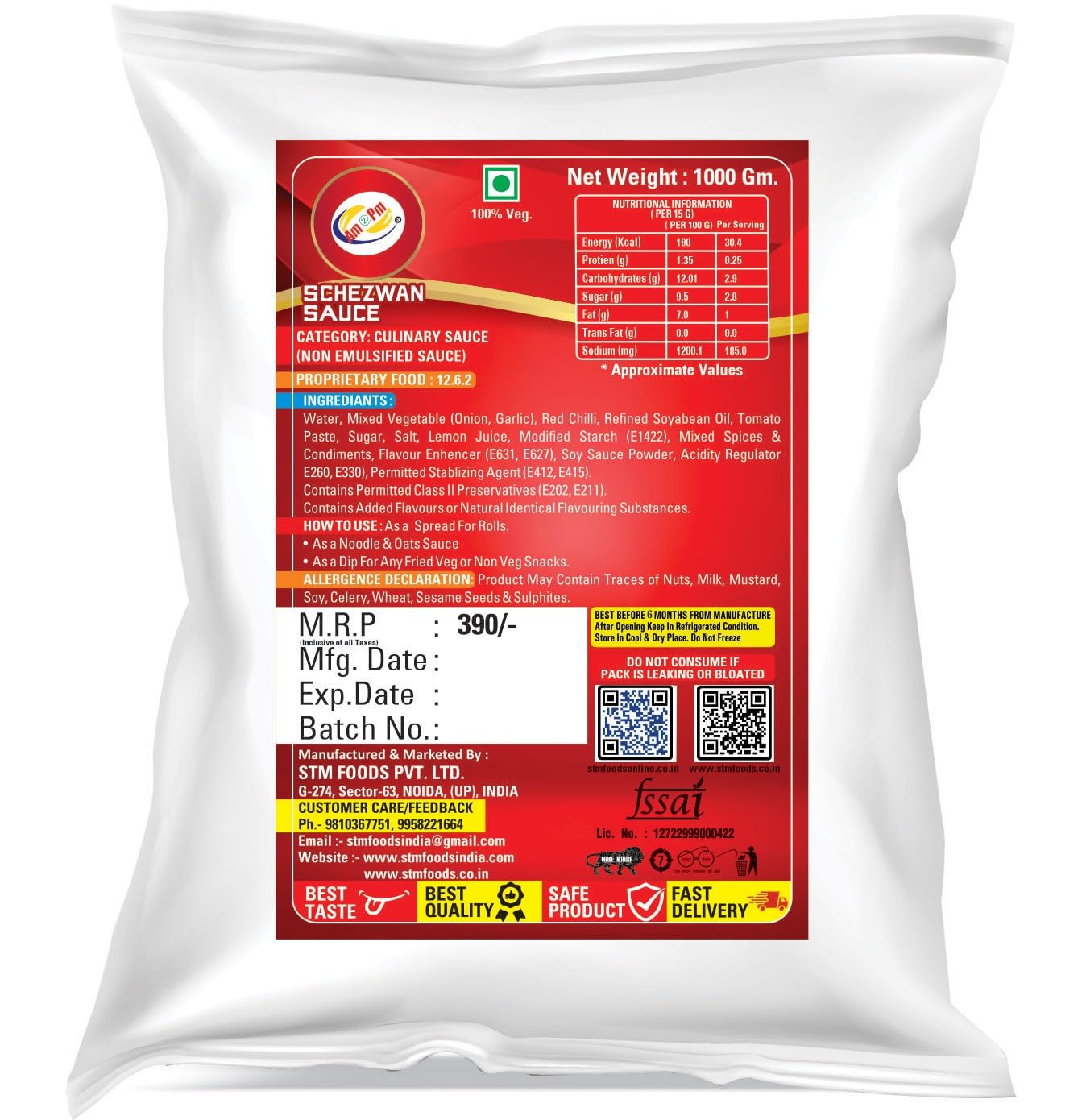 Am 2 Pm - Schezwan Sauce Chilli Paste Stir Fry Cooking Fresh Ingredients Spicy Chinese Stir-Fry Schezwan Sauce Dipping Sauce -1KG – view 3