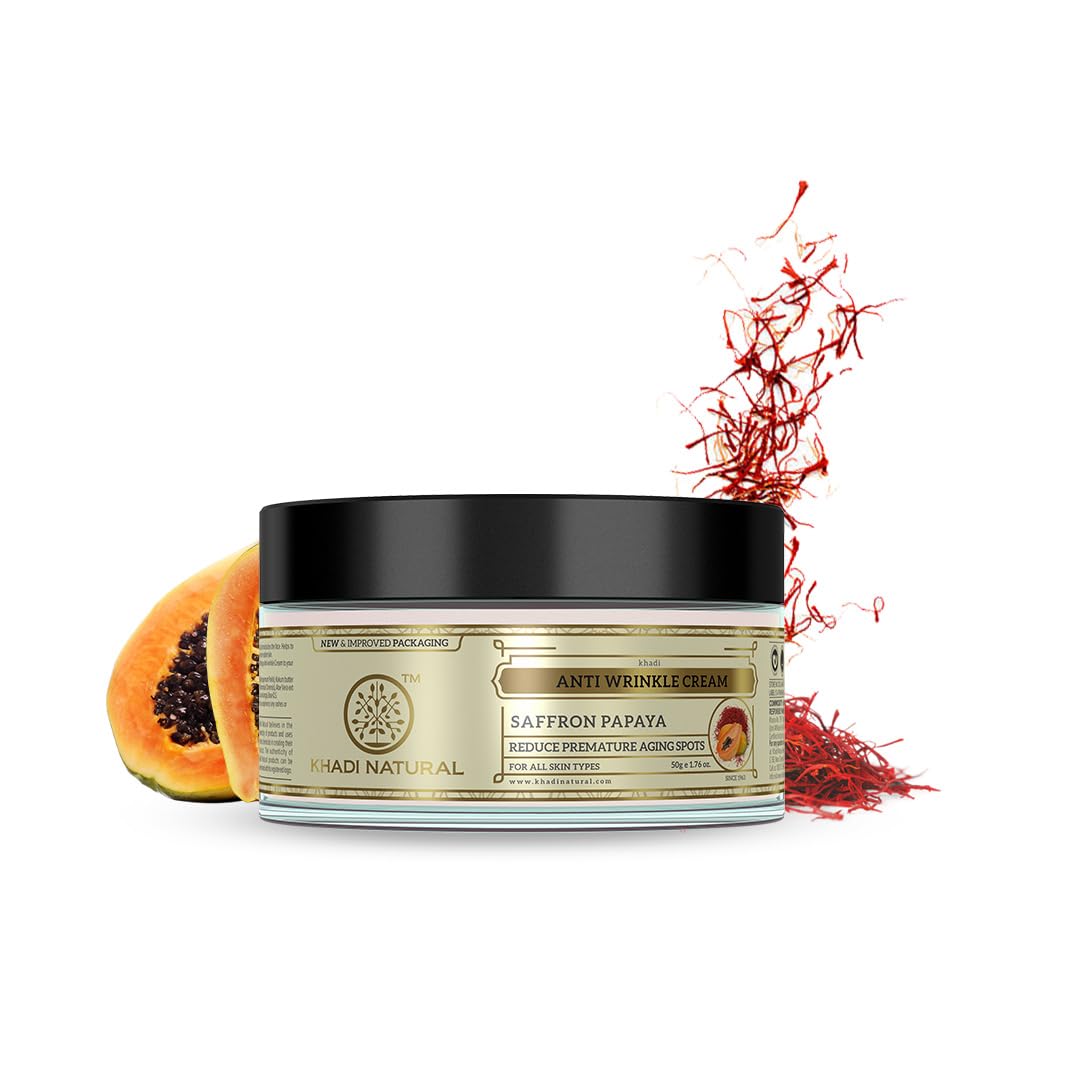 Khadi Natural herbal anti wrinkle cream with saffron and papaya