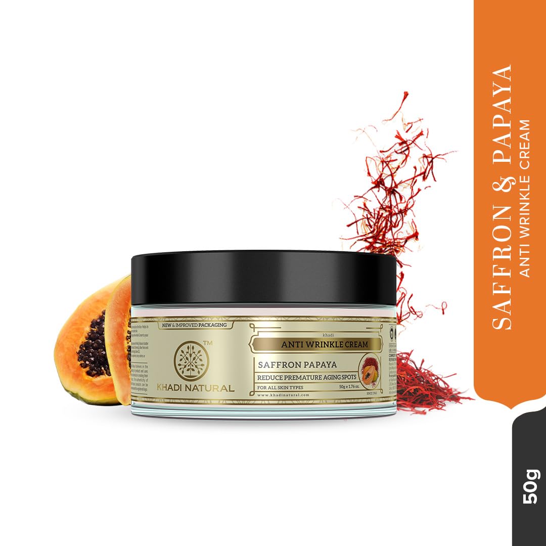 Khadi Natural Saffron and Papaya Herbal Anti Wrinkle Cream, 50g – view 5