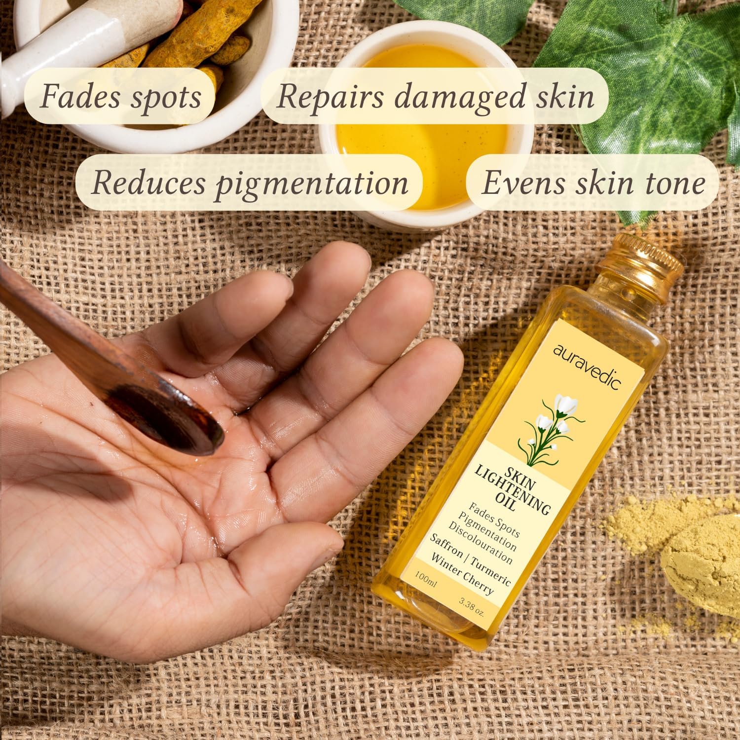Auravedic Saffron Original Face Oil For Glowing Skin100 ml Ashwagandha Pigmentation Serum Face Serum For Pigmentation For Skin Body Oil After Bath For Daily Use – view 5