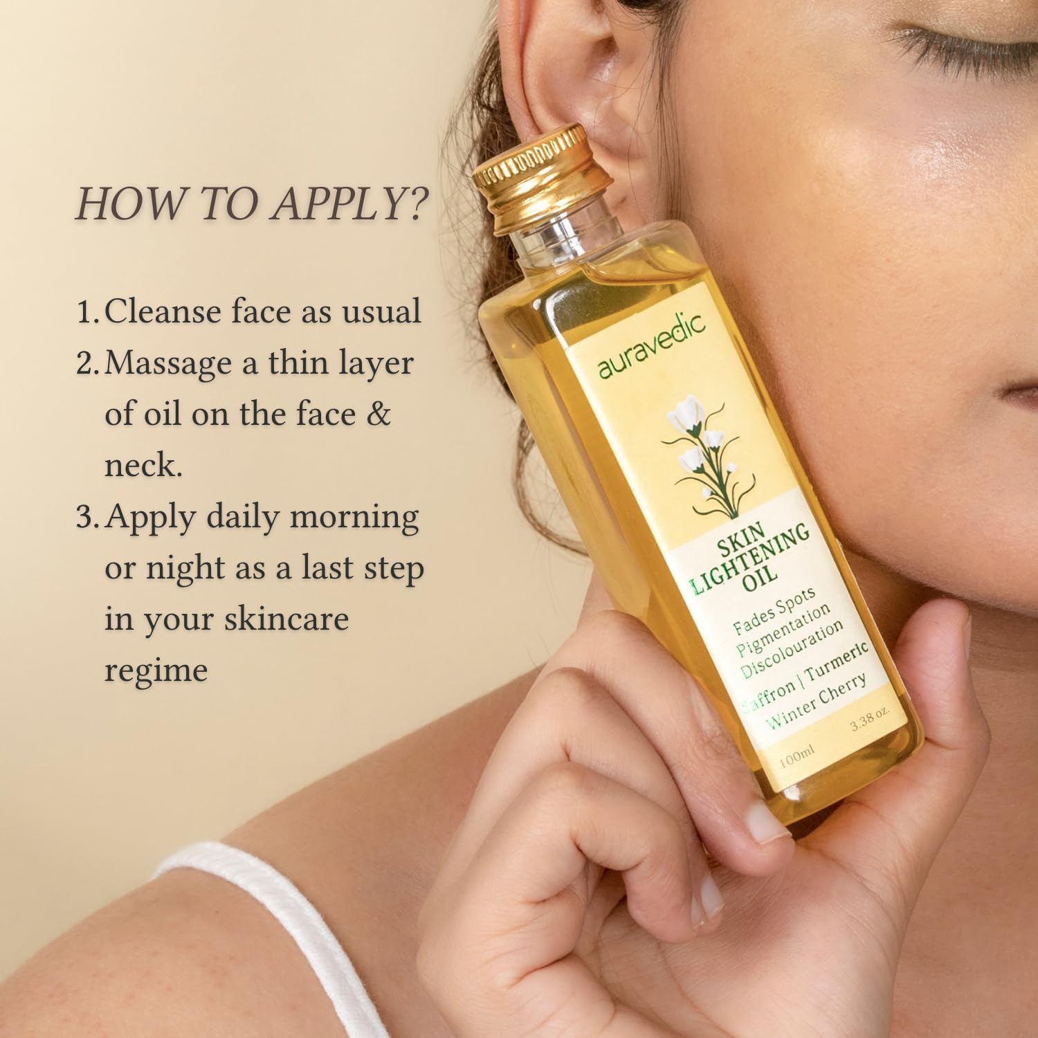 Auravedic Saffron Original Face Oil For Glowing Skin100 ml Ashwagandha Pigmentation Serum Face Serum For Pigmentation For Skin Body Oil After Bath For Daily Use – view 7