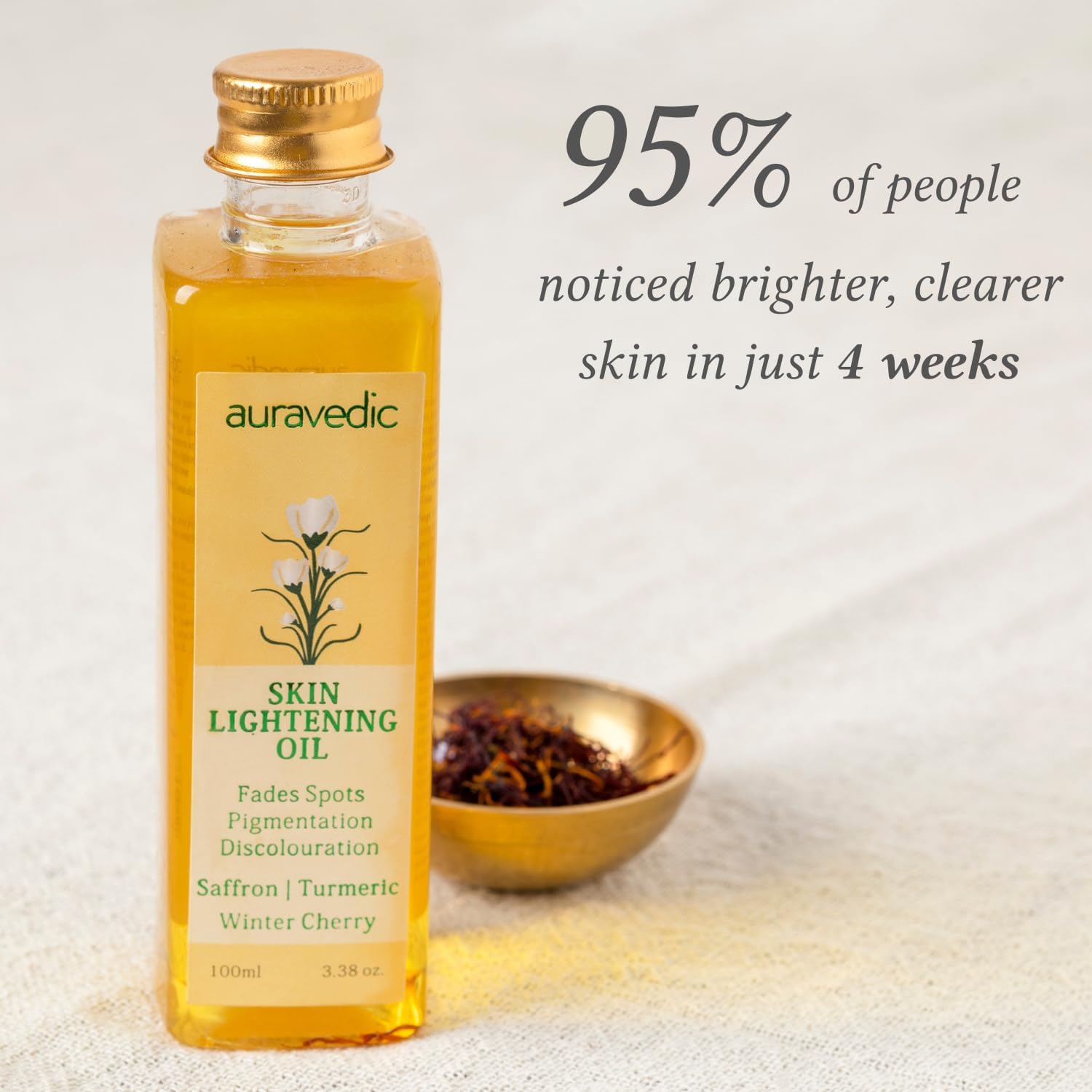 Auravedic Saffron Original Face Oil For Glowing Skin100 ml Ashwagandha Pigmentation Serum Face Serum For Pigmentation For Skin Body Oil After Bath For Daily Use – view 8