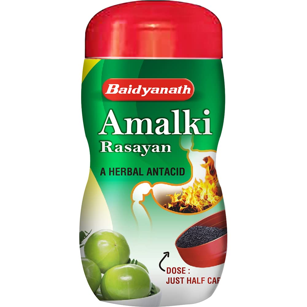 Front view of Baidyanath Amalki Rasayan 120 g bottle