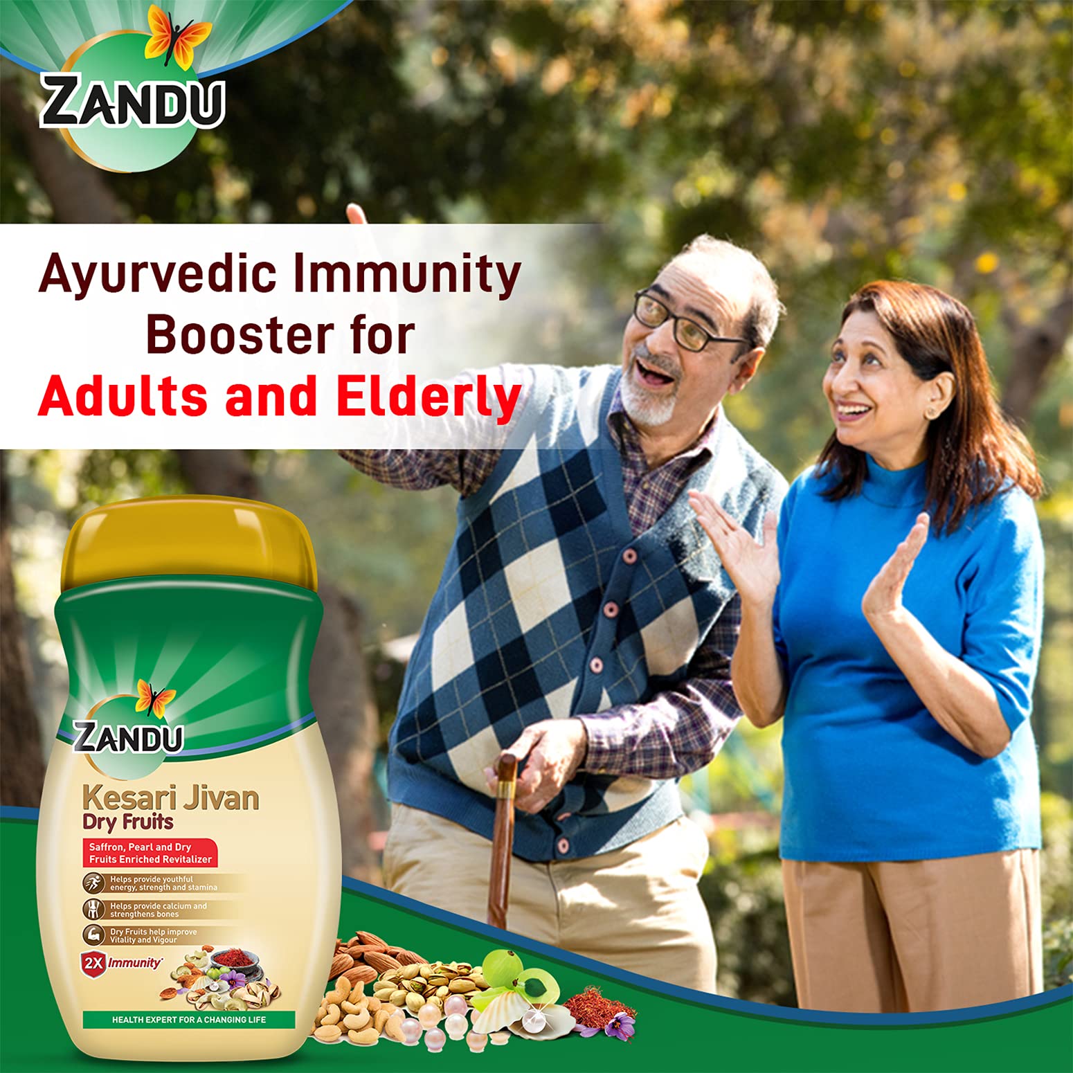 Zandu Kesari Jivan Dry Fruits Chyawanprash 900g, For 2X Immunity, Builds Energy, Strength and Stamina, Improves Vitality and Vigour – view 3