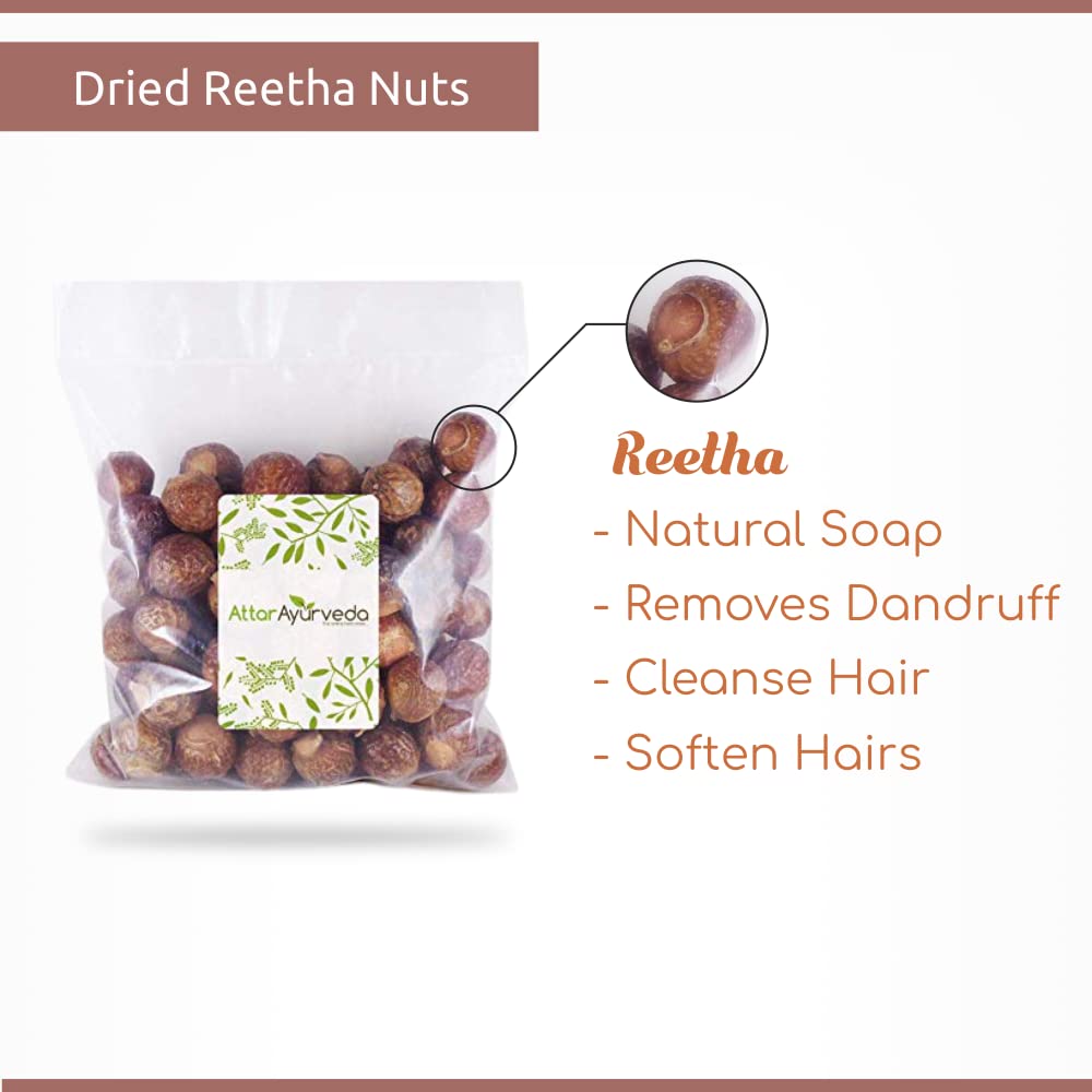 Attar Ayurveda Dried Reetha Nuts/Soapnuts for Hair (500 grams, whole) – view 2