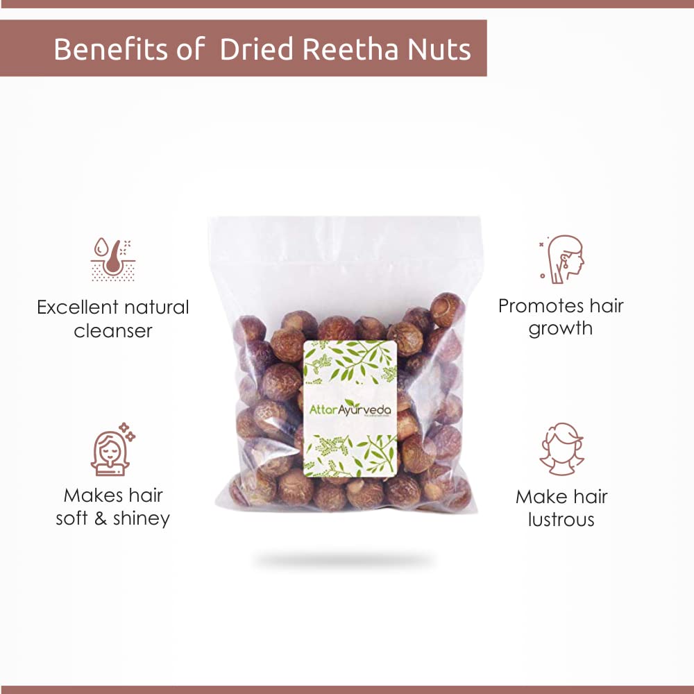 Attar Ayurveda Dried Reetha Nuts/Soapnuts for Hair (500 grams, whole) – view 4