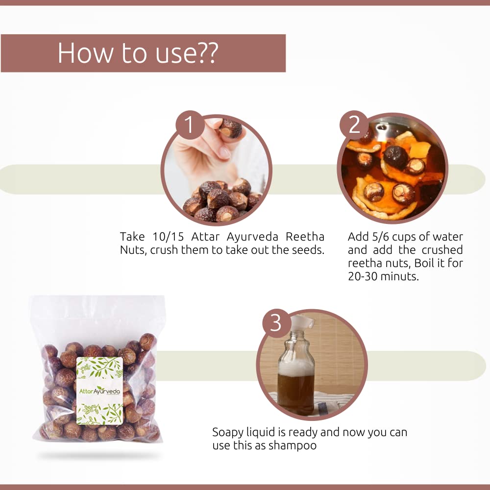 Attar Ayurveda Dried Reetha Nuts/Soapnuts for Hair (500 grams, whole) – view 5