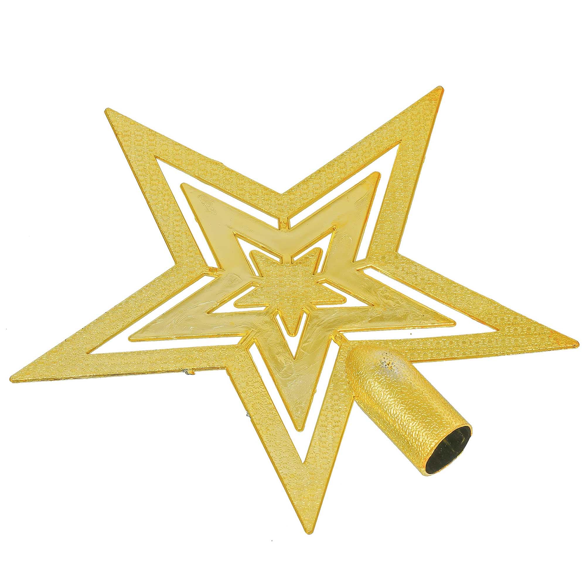 eCraftIndia Golden Merry Christmas Star for Xmas Tree Star Topper Christmas Tree Decoration Items Ornaments Props Gifts for Women Men Kids Girls – view 8