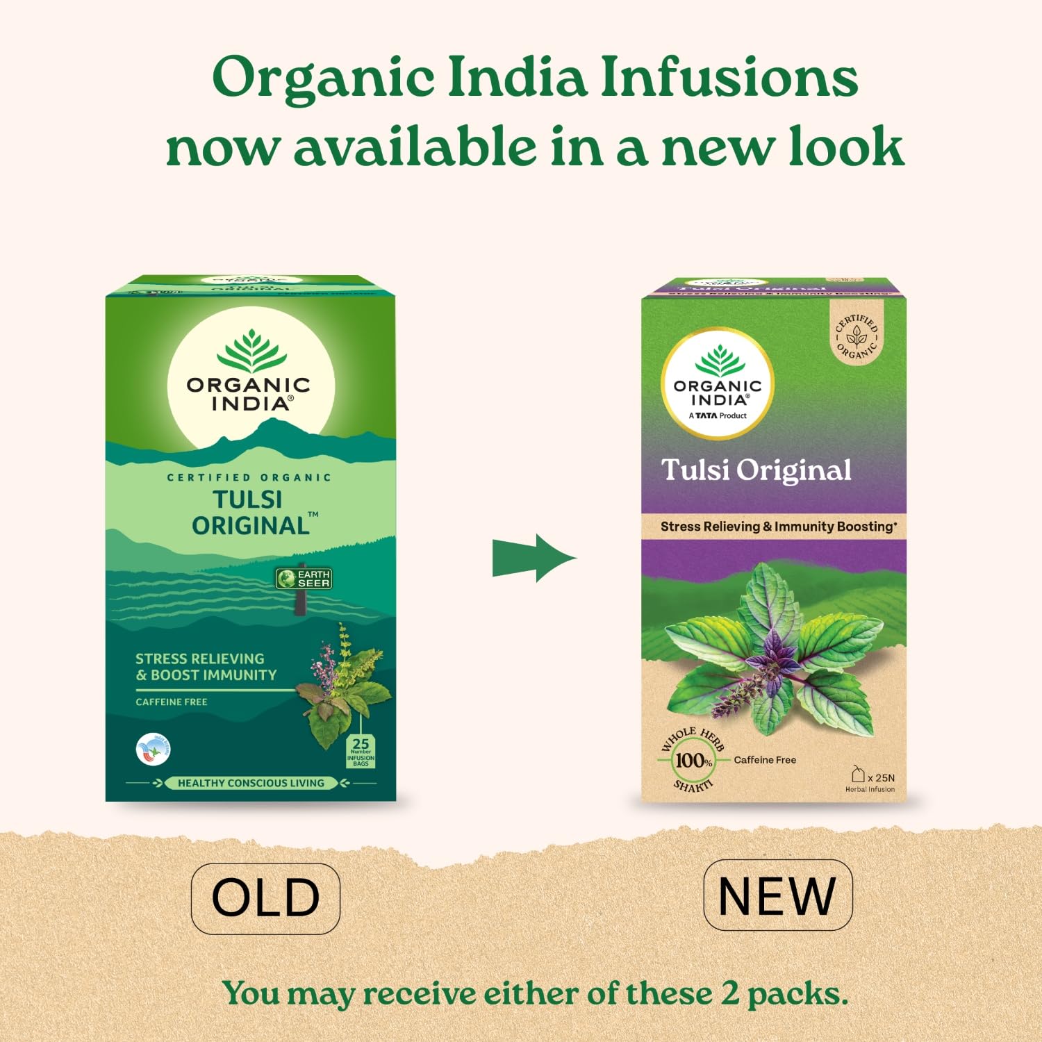 A TATA Product - Organic India Tulsi Original - 25 Tea Bags, Caffeine-Free Herbal Tea with Tulsi, Natural Detoxifier, Rich in Antioxidants, Convenient Staple-Free Bag – view 2