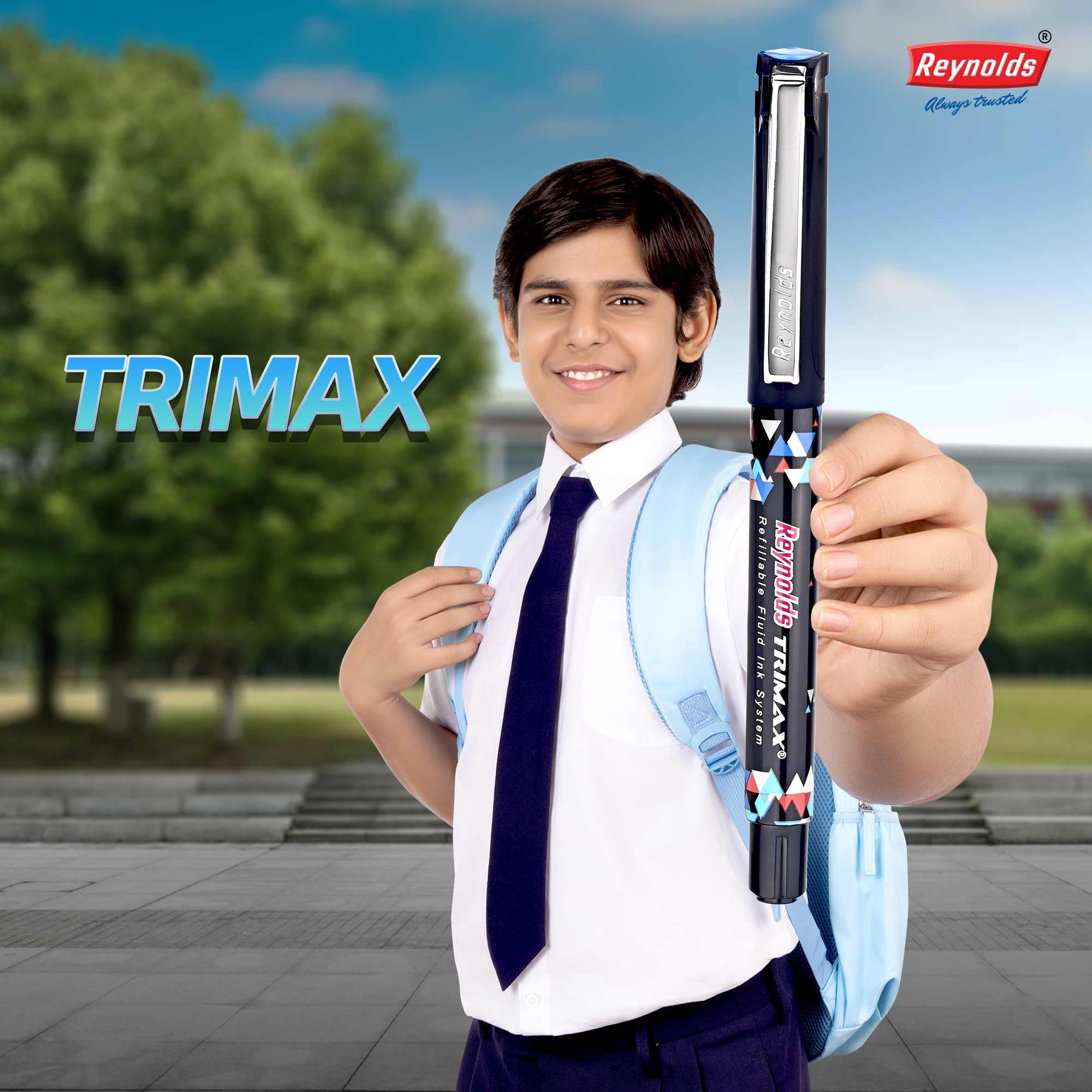 Reynolds TRIMAX RollerBall Pen SET - 5 PENS BLUE – view 3