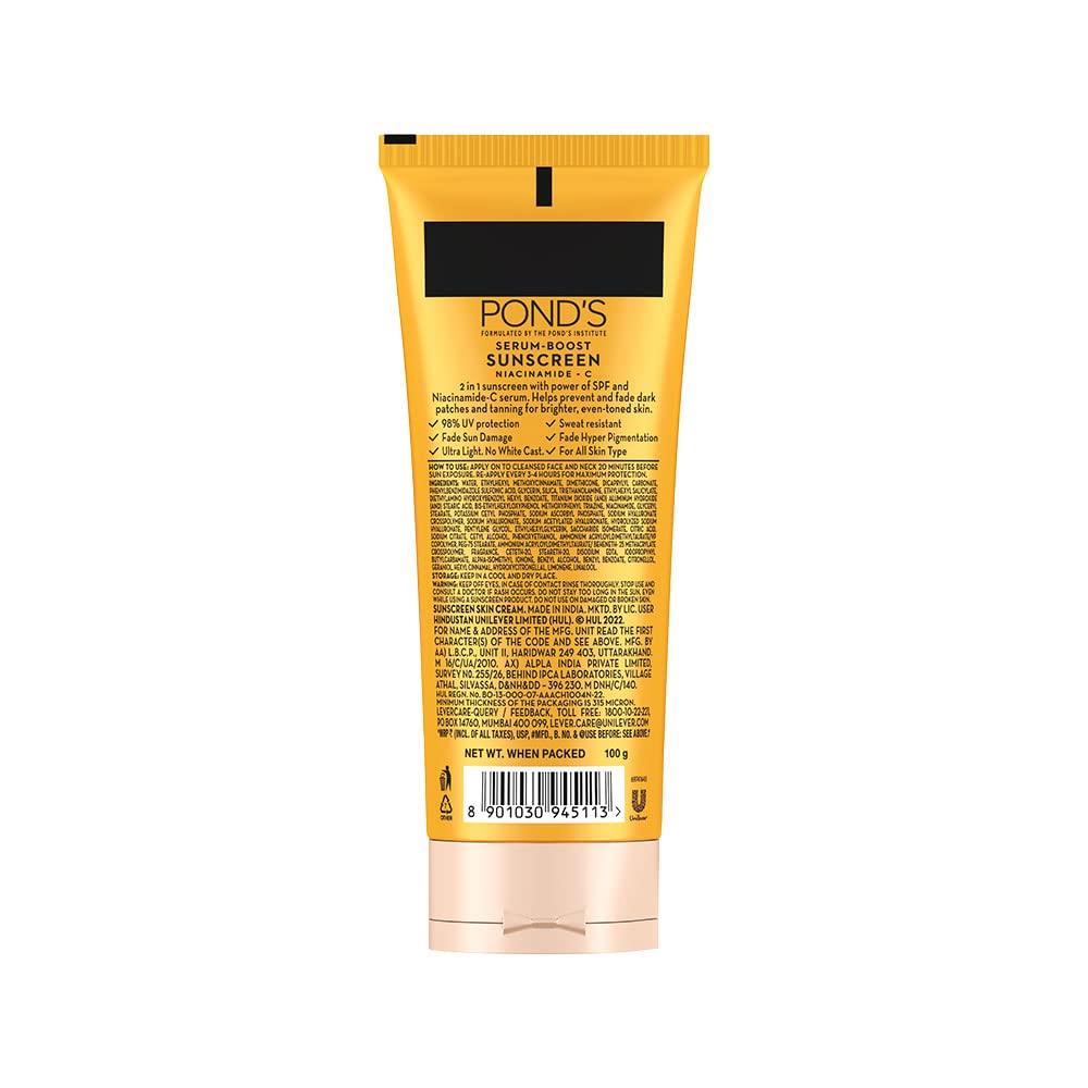 POND'S Serum boost sunscreen prevent and fade dark patches with the power of SPF 55 and NIACINAMIDE-C Serum 100g – view 2